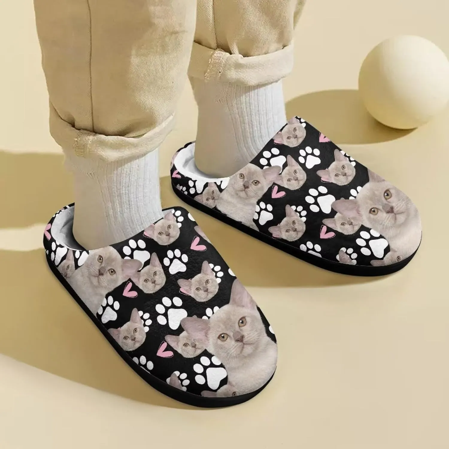 Winter Fluffy Slippers for Girls and Boys, Comfy Warm Scuff Slippers for Walking, Slip On Closed Toe Shoes for Home