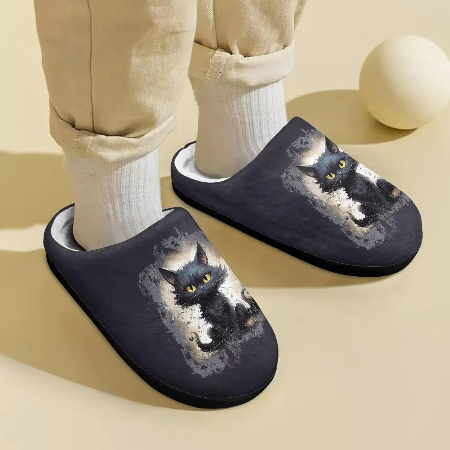 Winter Fuzzy Slippers for Kids, Soft Comfy House Slippers for Bedroom, Closed Toe Anti-Skid Scuff Slippers