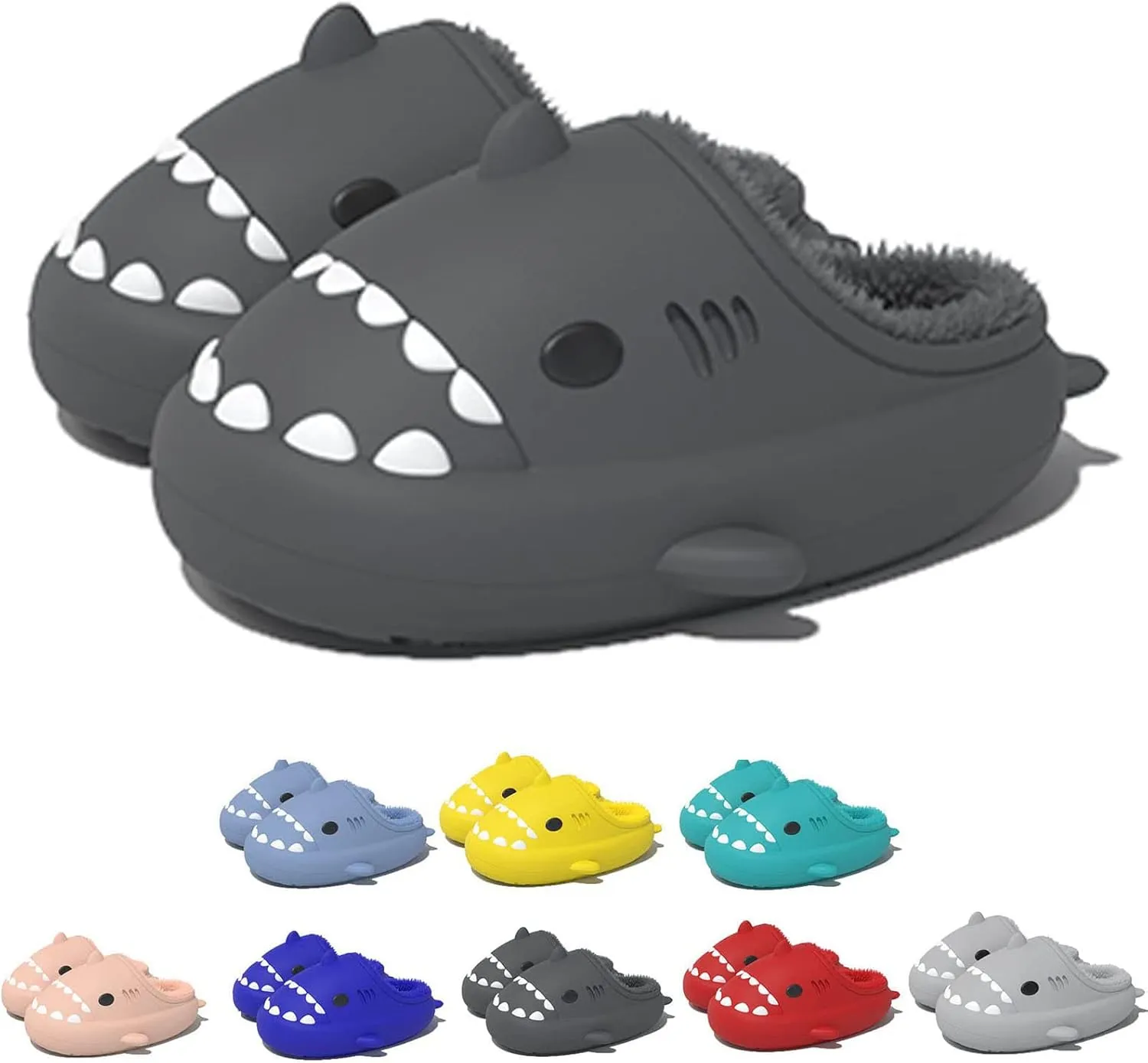 Winter Shark Slides, Plush Warm Shark Slides, Animal Slippers Warm Non-slip Soft Comfy Fluffy Cloud Shark Slides