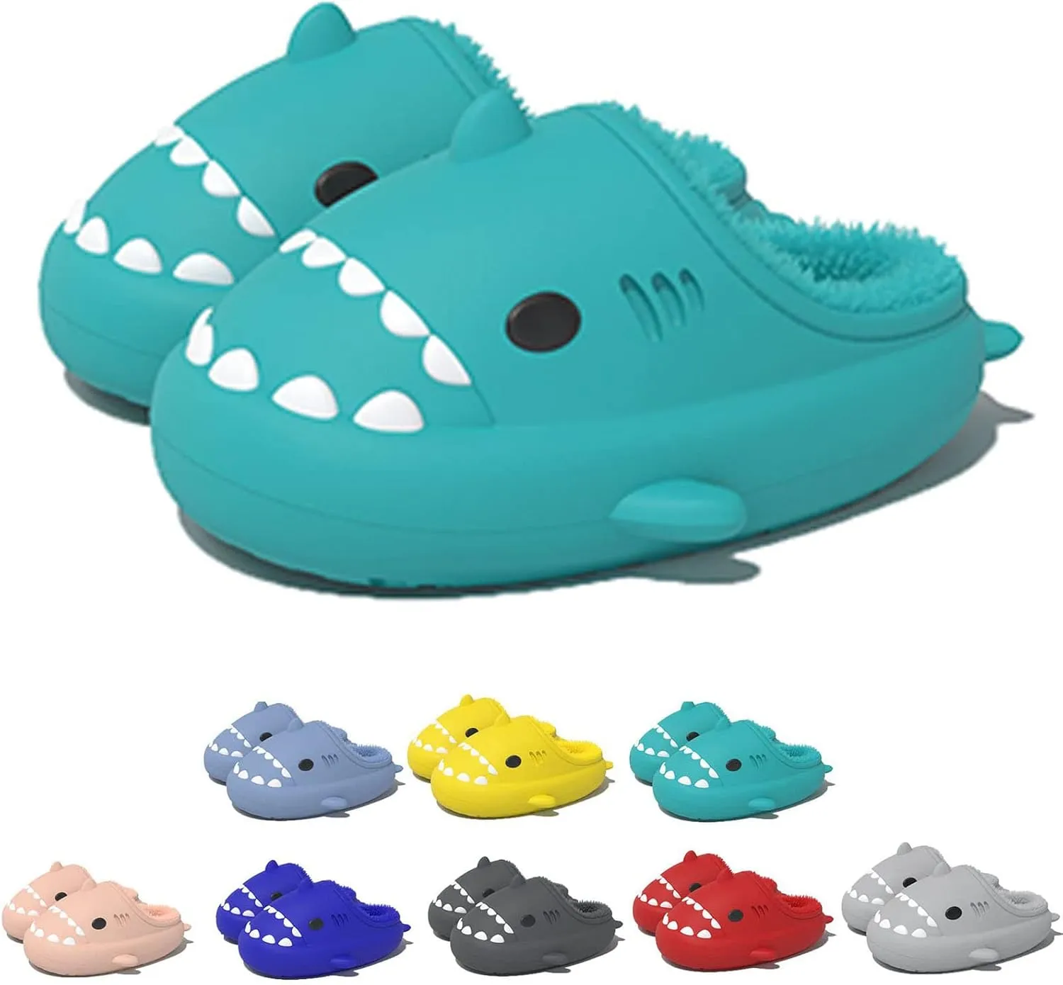 Winter Shark Slides, Plush Warm Shark Slides, Animal Slippers Warm Non-slip Soft Comfy Fluffy Cloud Shark Slides