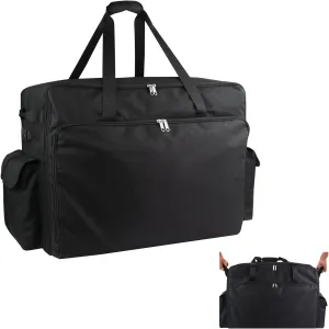 WOMACO Foldable Large Duffle Bag, 130 L Heavy Duty Travel Bag with Handles, Water Resistant Huge Camping Duffle Carrying Bag Collapsible Storage Bag (Black, 33.5"L x 15.7"D x 20"H)