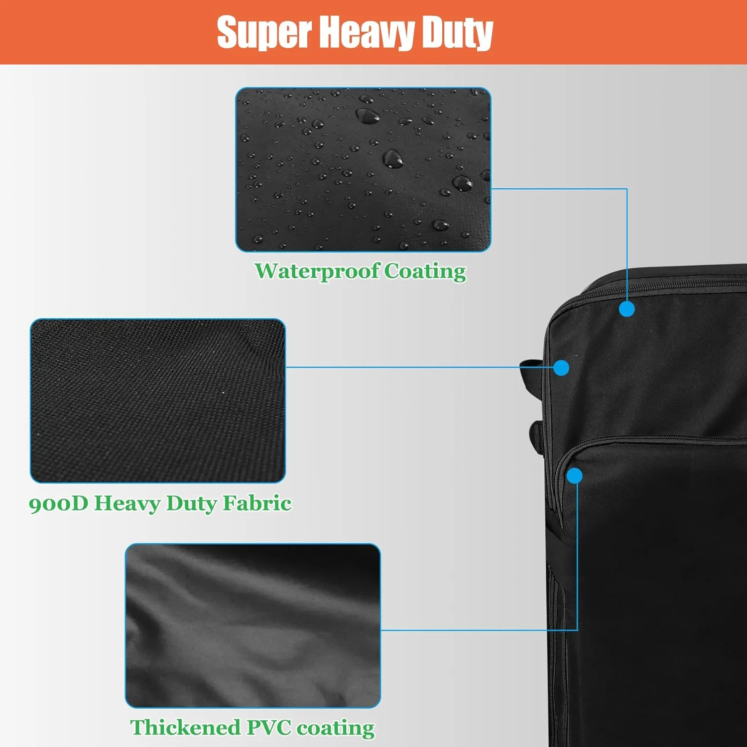 WOMACO Foldable Large Duffle Bag, 130 L Heavy Duty Travel Bag with Handles, Water Resistant Huge Camping Duffle Carrying Bag Collapsible Storage Bag (Black, 33.5"L x 15.7"D x 20"H)