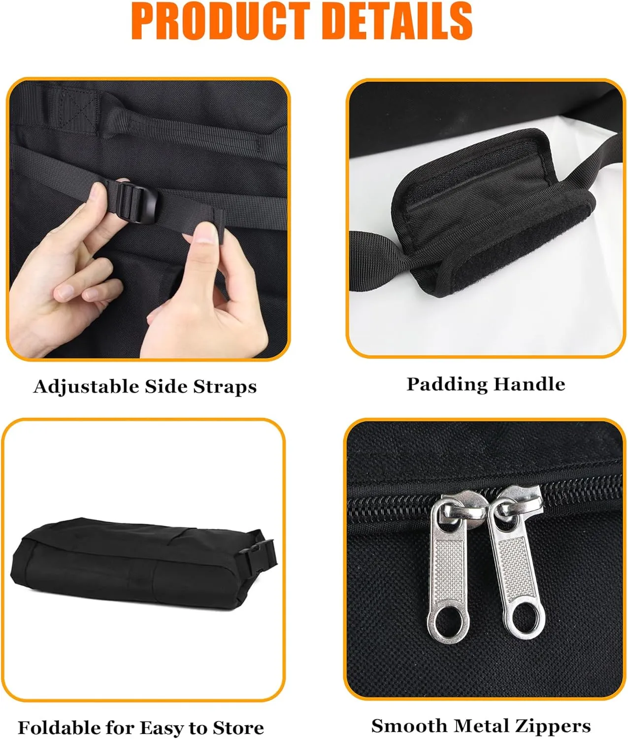 WOMACO Foldable Large Duffle Bag, 130 L Heavy Duty Travel Bag with Handles, Water Resistant Huge Camping Duffle Carrying Bag Collapsible Storage Bag (Black, 33.5"L x 15.7"D x 20"H)