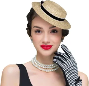 Women Bowknot Straw Hat Summer Fedoras Boater Summer Beach Sun Hat Cowgirl Fishing Hat Jazz Hat
