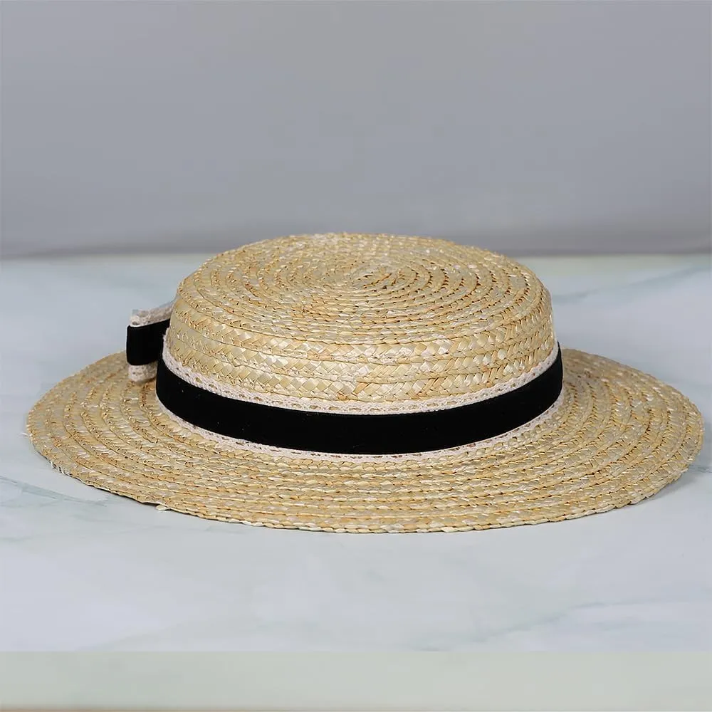 Women Bowknot Straw Hat Summer Fedoras Boater Summer Beach Sun Hat Cowgirl Fishing Hat Jazz Hat