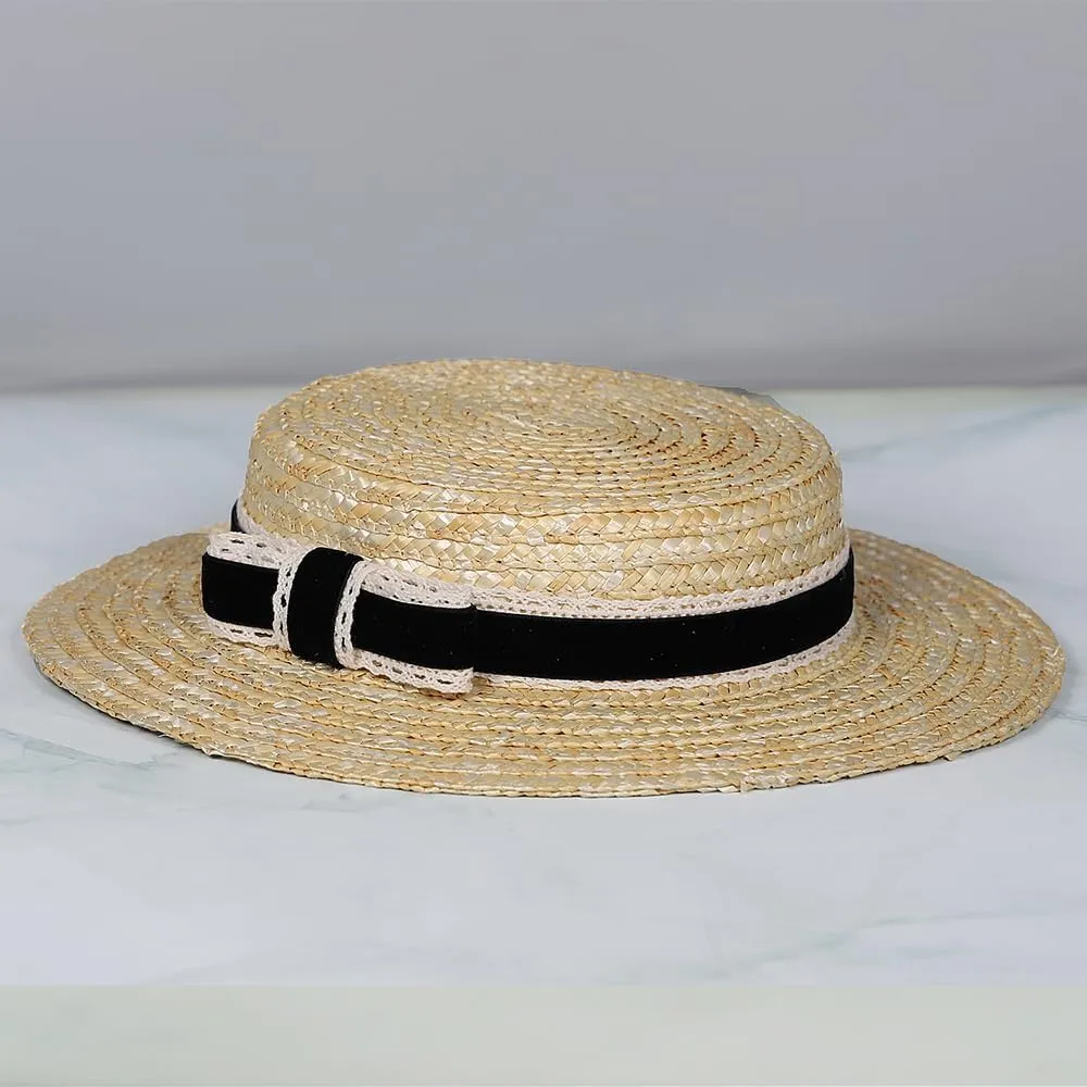 Women Bowknot Straw Hat Summer Fedoras Boater Summer Beach Sun Hat Cowgirl Fishing Hat Jazz Hat