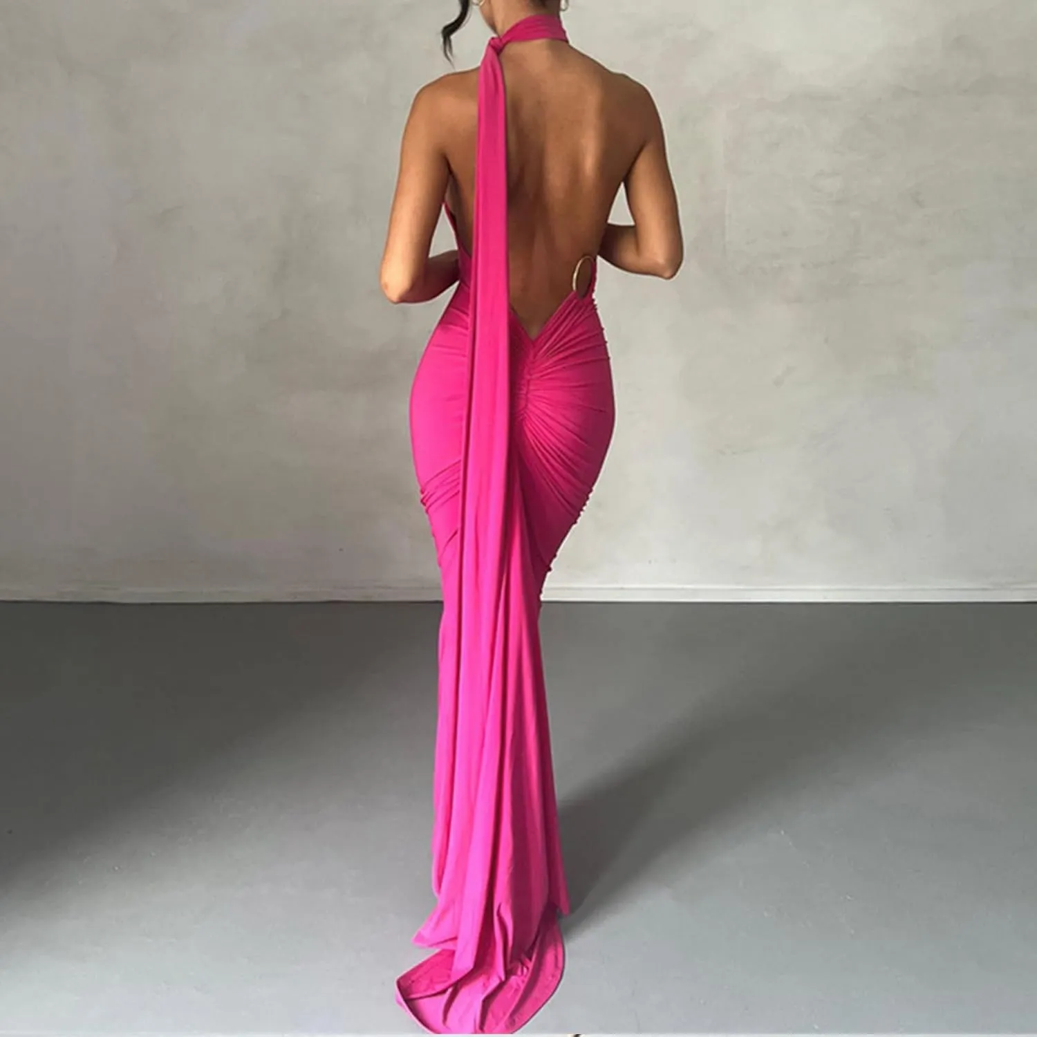 Women Floral Maxi Tube Dress with Scarf Y2k Strapless Sexy Backless Mesh Bodycon Long Dresses Cocktail Sundress