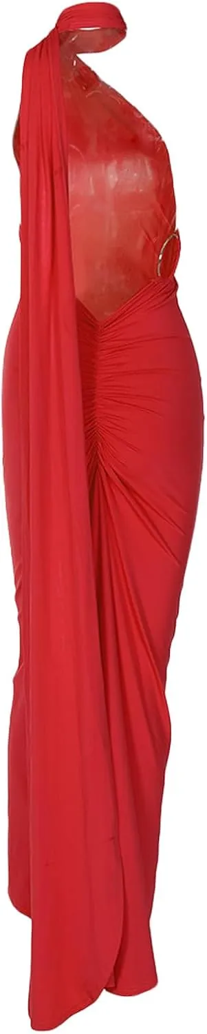 Women Floral Maxi Tube Dress with Scarf Y2k Strapless Sexy Backless Mesh Bodycon Long Dresses Cocktail Sundress