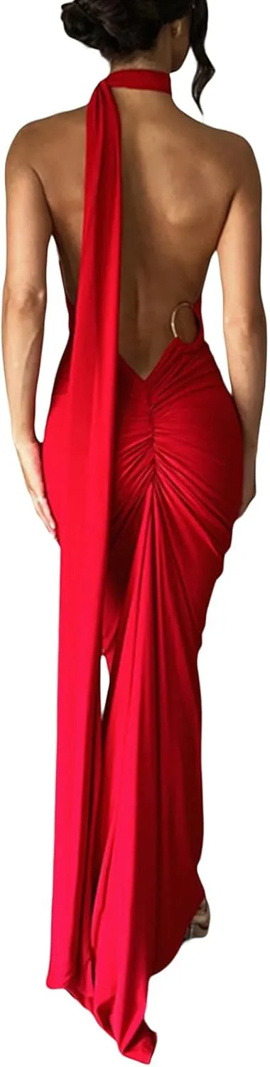 Women Floral Maxi Tube Dress with Scarf Y2k Strapless Sexy Backless Mesh Bodycon Long Dresses Cocktail Sundress