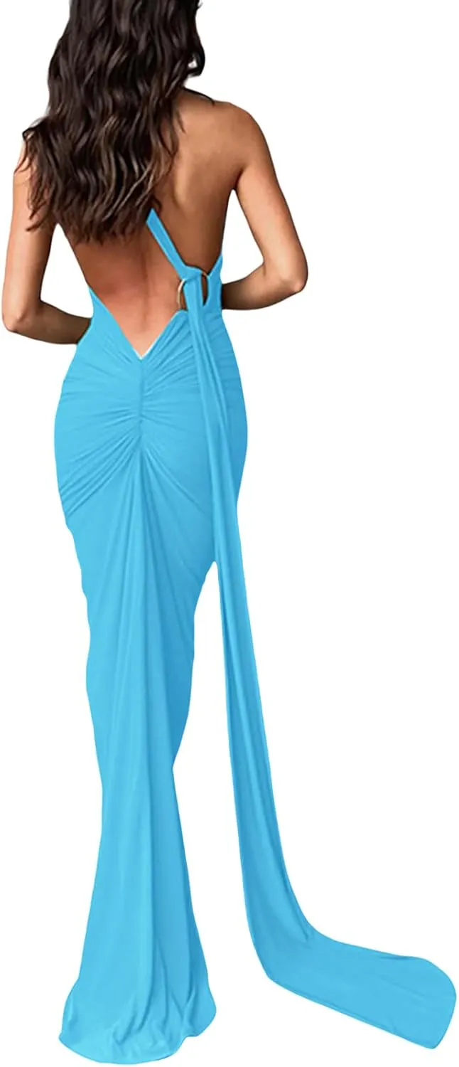 Women Floral Maxi Tube Dress with Scarf Y2k Strapless Sexy Backless Mesh Bodycon Long Dresses Cocktail Sundress