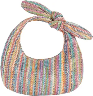 Women Knotted Straw Clutch Purse with Summer Beach Handbag Zipper Closure Straw Banquet Bag for Formal Party Weddin