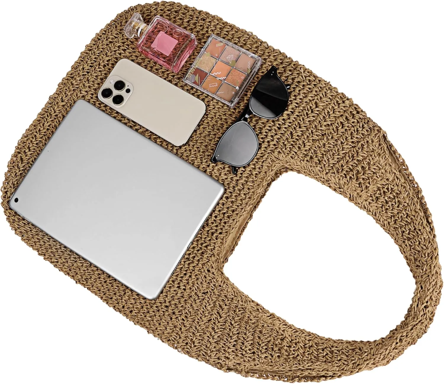 Women Large Straw Beach Bag Handmade Woven Shoulder Bags Hobo Tote Handbag Purse for Summer