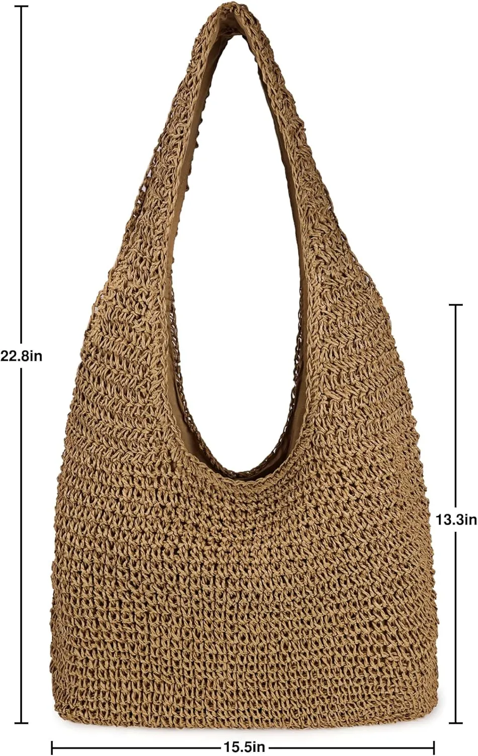 Women Large Straw Beach Bag Handmade Woven Shoulder Bags Hobo Tote Handbag Purse for Summer