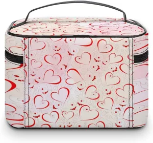 Women Leather Cosmetic Bag, Zipper Makeup Case Purse Holder Pouch Handbag