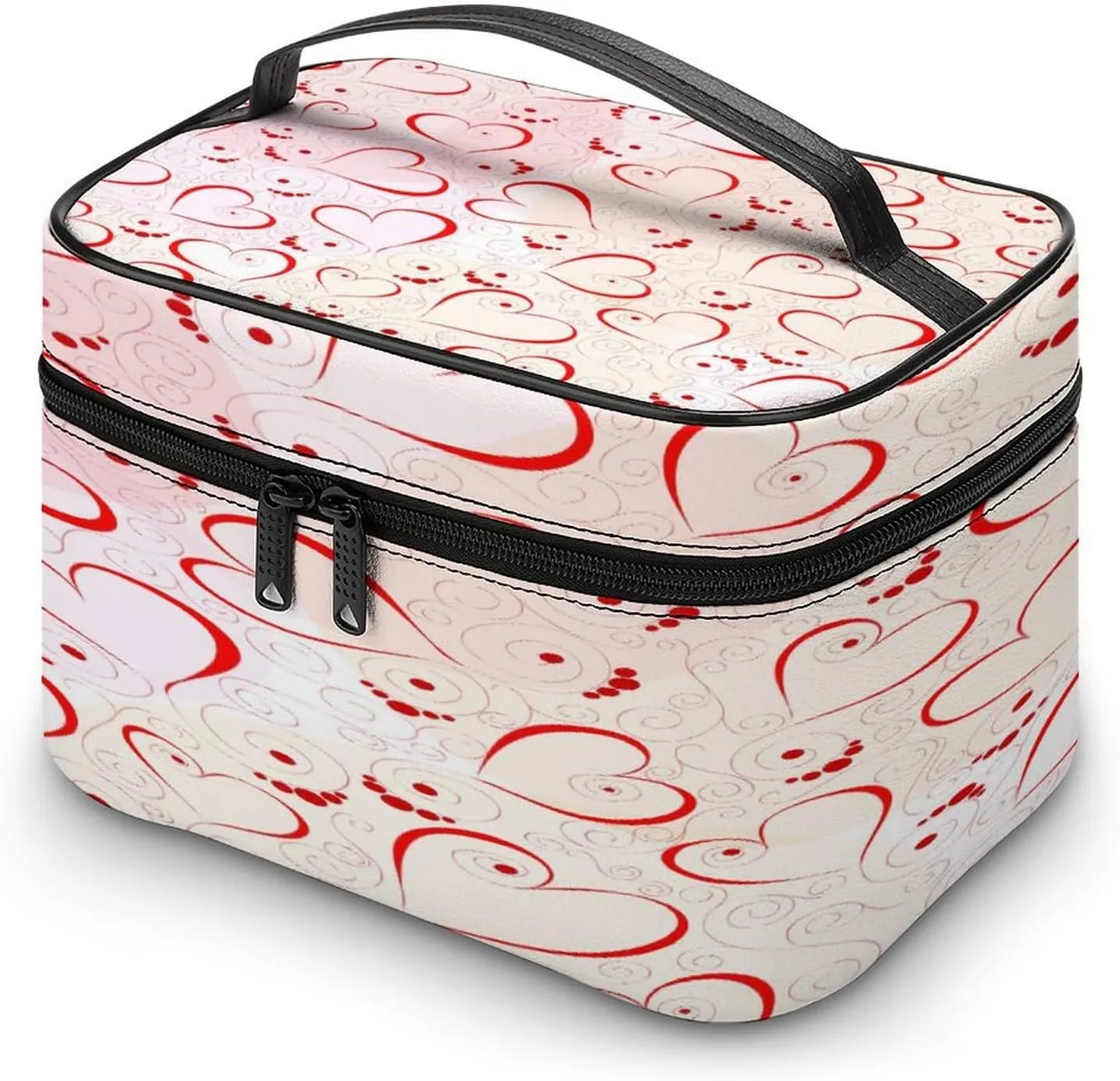 Women Leather Cosmetic Bag, Zipper Makeup Case Purse Holder Pouch Handbag