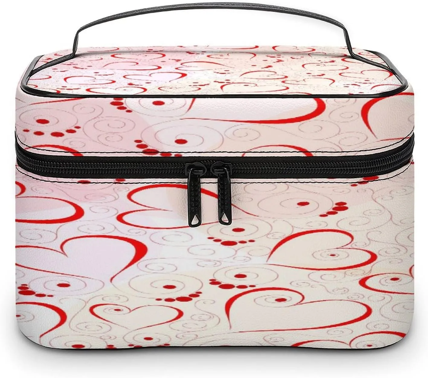 Women Leather Cosmetic Bag, Zipper Makeup Case Purse Holder Pouch Handbag