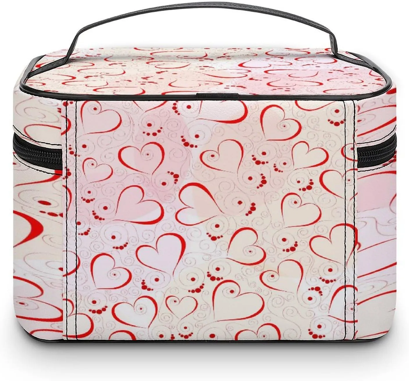 Women Leather Cosmetic Bag, Zipper Makeup Case Purse Holder Pouch Handbag