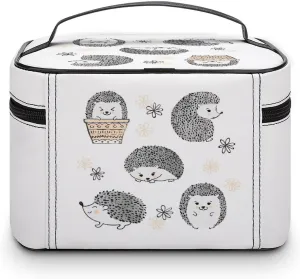 Women Leather Cosmetic Bag, Zipper Makeup Case Purse Holder Pouch Handbag