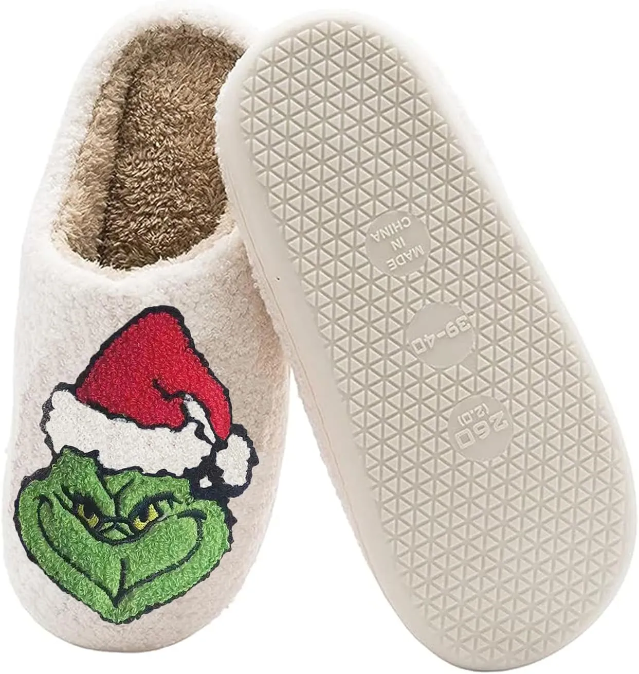 Women Men Cute Cartoon Christmas Slippers Winter Plush Funny Slippers Comfy Warm Furry House Shoes