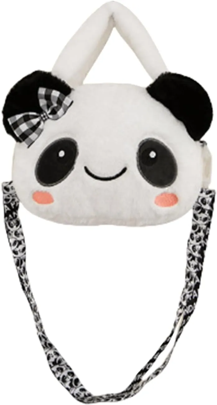 Women Panda Furry Shoulder Bag Plush Handbag Tote Purse Fluffy Crossbody Bag Novelty Wallets for Adults Teen Girls,D#