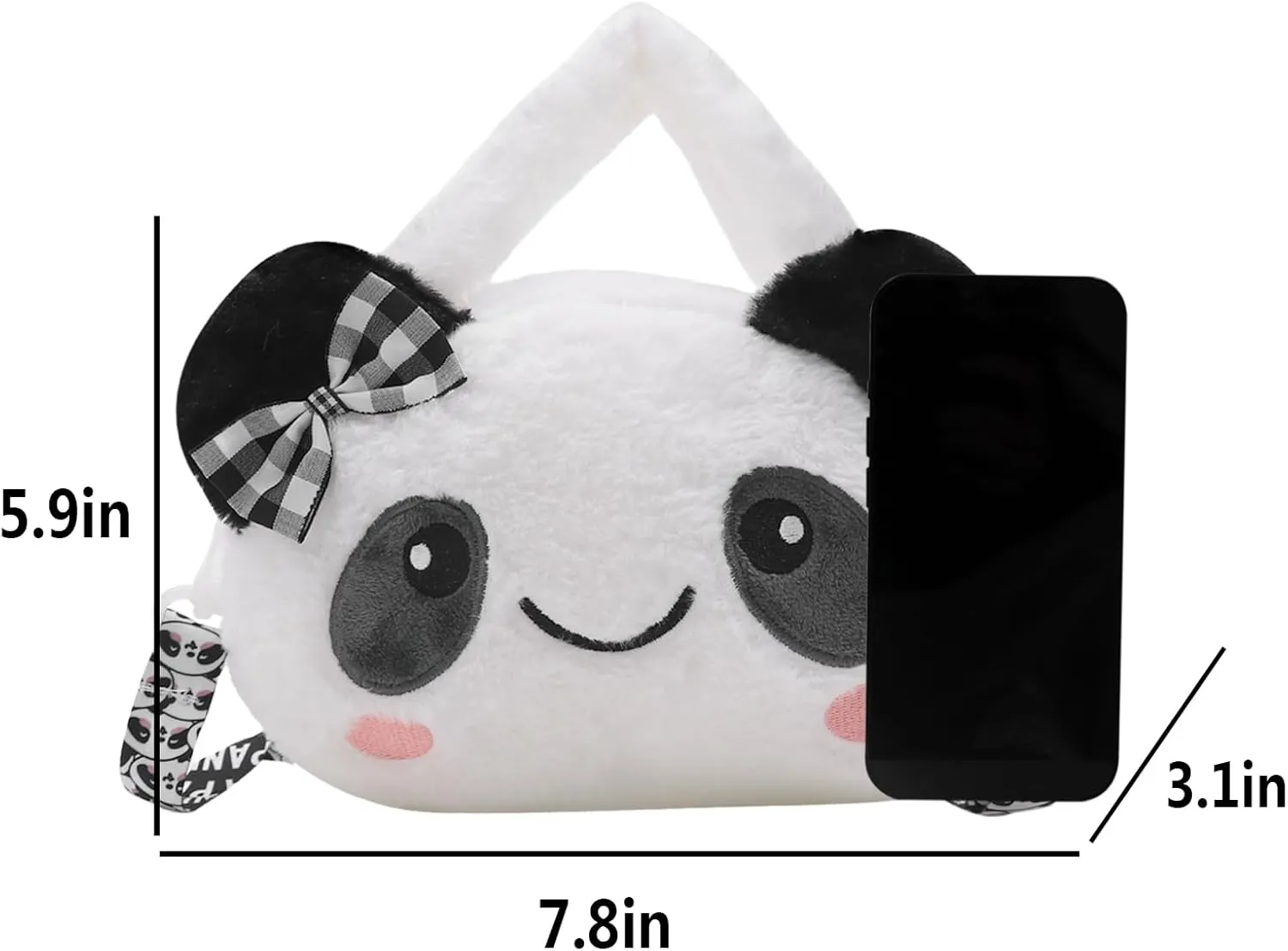 Women Panda Furry Shoulder Bag Plush Handbag Tote Purse Fluffy Crossbody Bag Novelty Wallets for Adults Teen Girls,D#