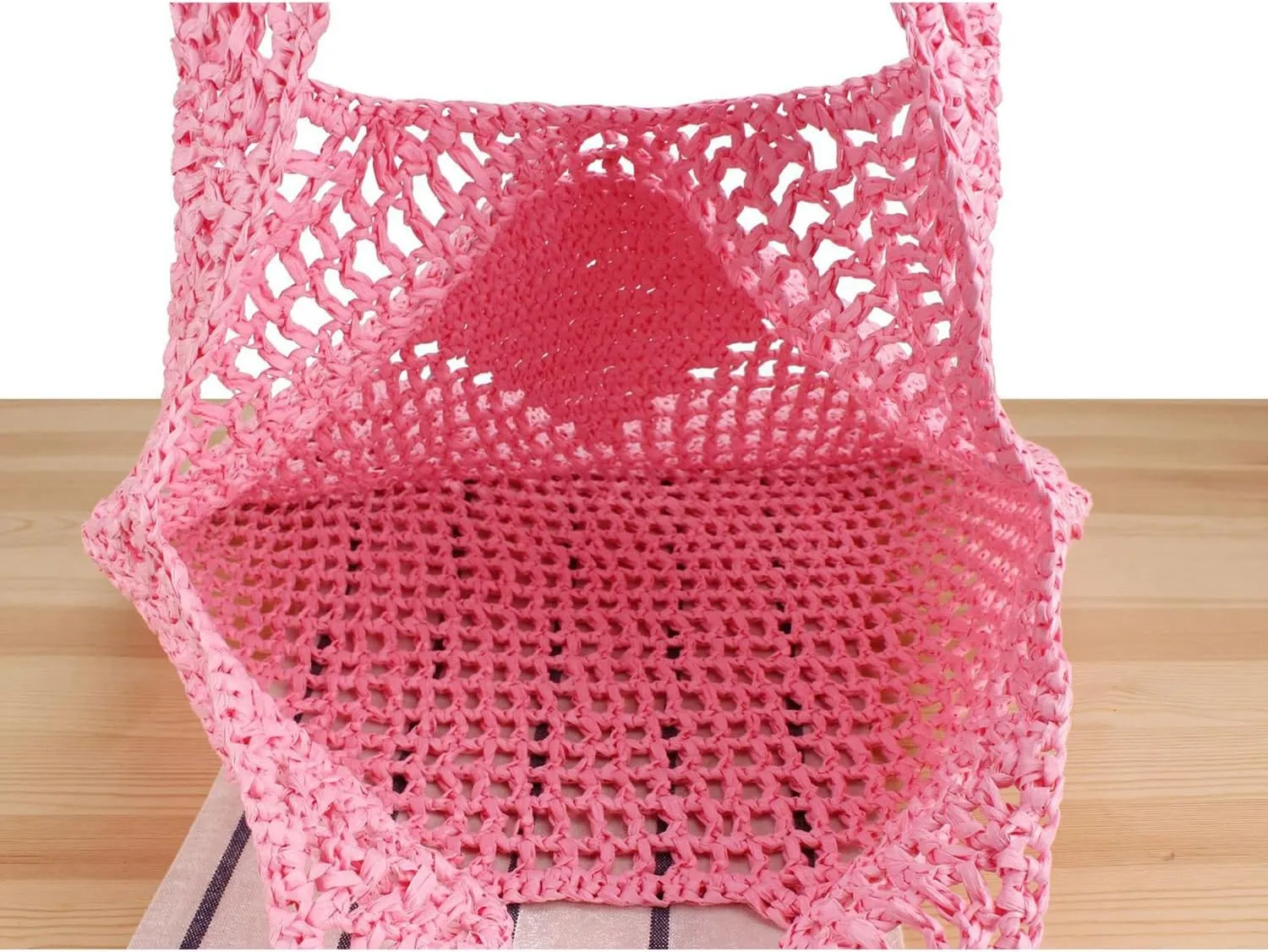 Women Straw Woven Tote Bag, Mesh Hollow Woven Beach Bag, Large Travel Shoulder Handbags Hobo Bag