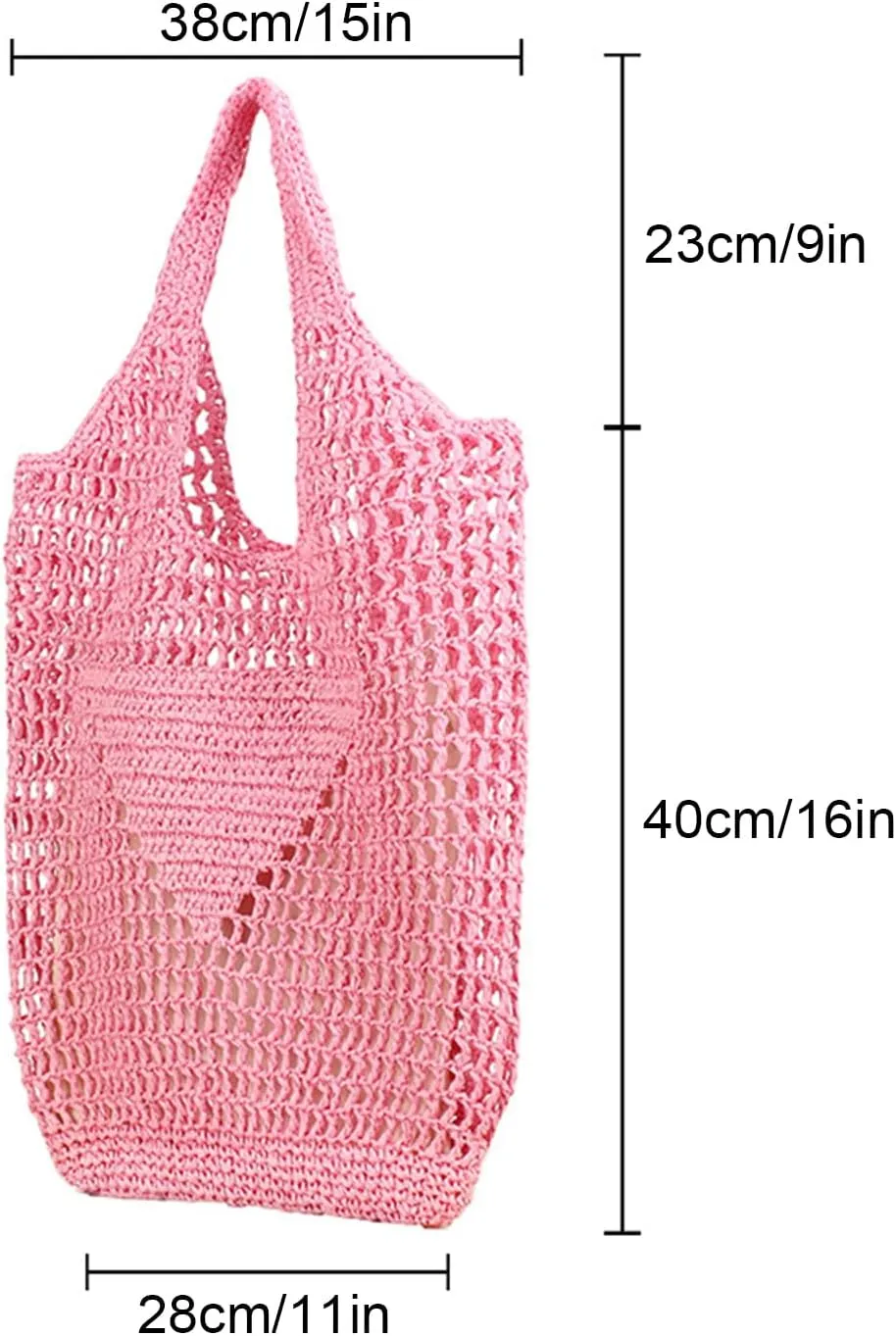 Women Straw Woven Tote Bag, Mesh Hollow Woven Beach Bag, Large Travel Shoulder Handbags Hobo Bag