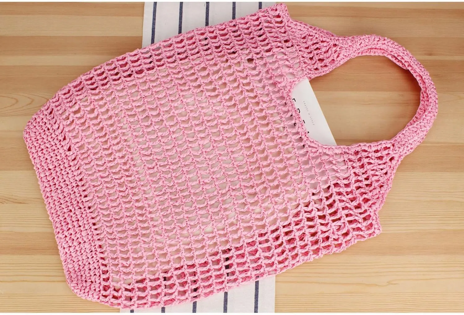 Women Straw Woven Tote Bag, Mesh Hollow Woven Beach Bag, Large Travel Shoulder Handbags Hobo Bag