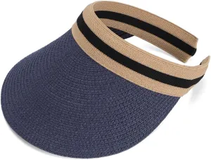 Women Summer Sun Hat Lady's Portable Beach Visor Bowknot Straw Hat
