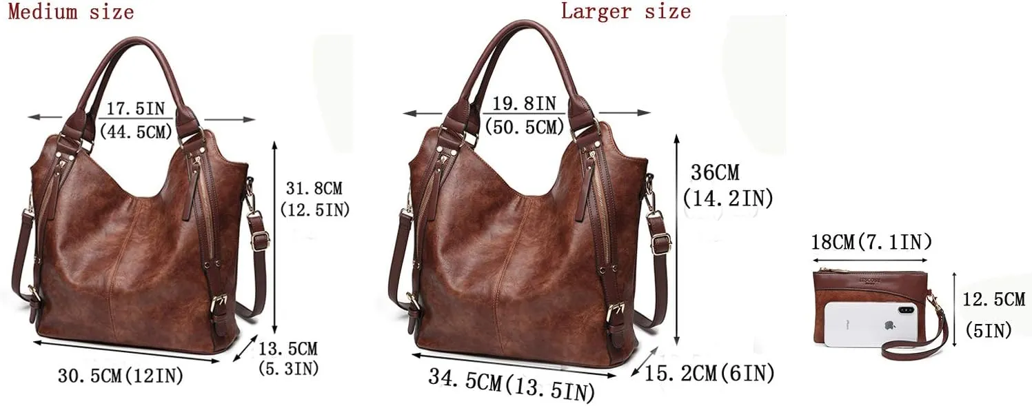 Women Tote Bag Handbags PU Leather Fashion Hobo Shoulder Bags with Adjustable Shoulder Strap