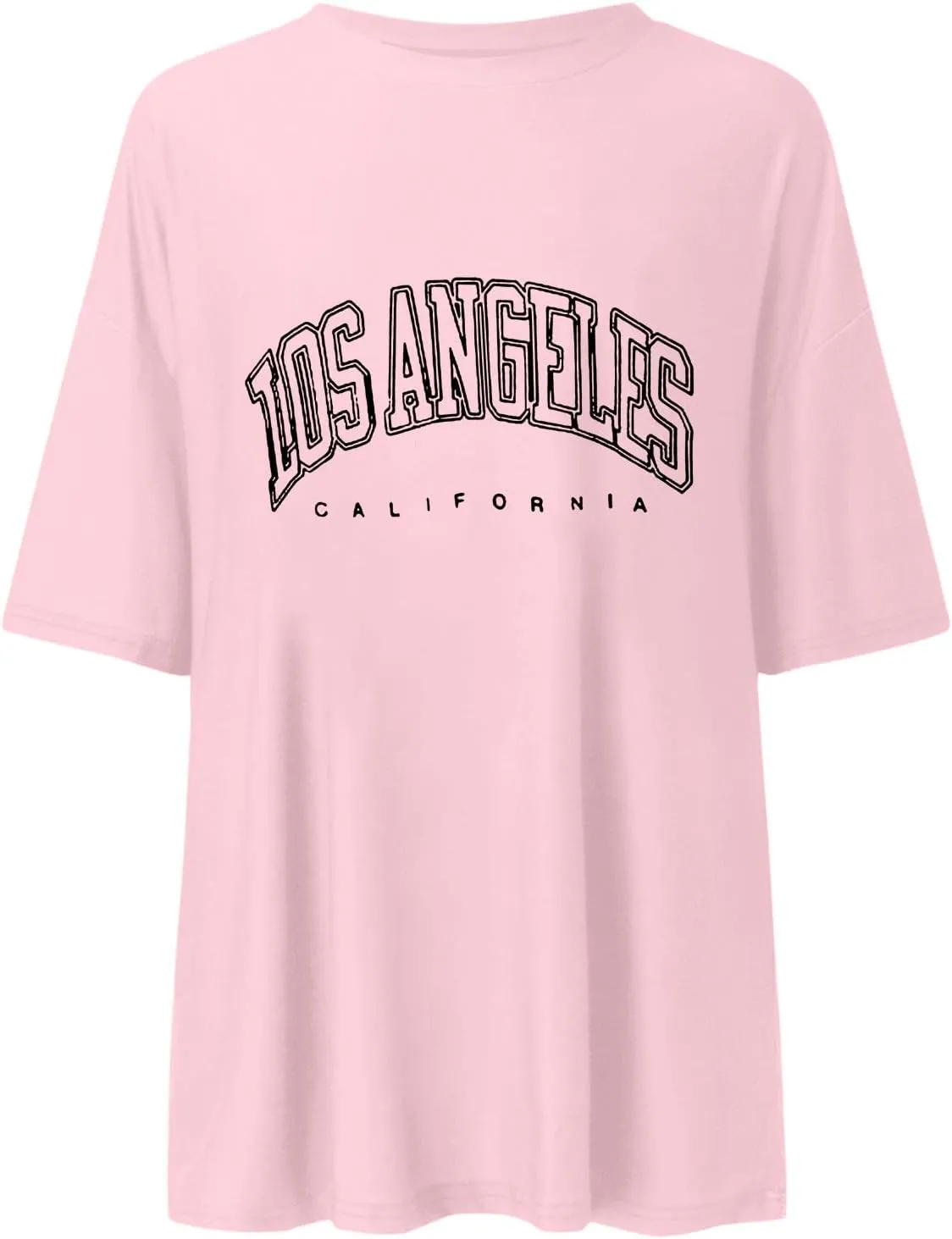 Women's 2025 Los Angeles California Tee Shirts for Women Letter Print Casual Loose Gym Tops Summer Trendy Tees Shirts