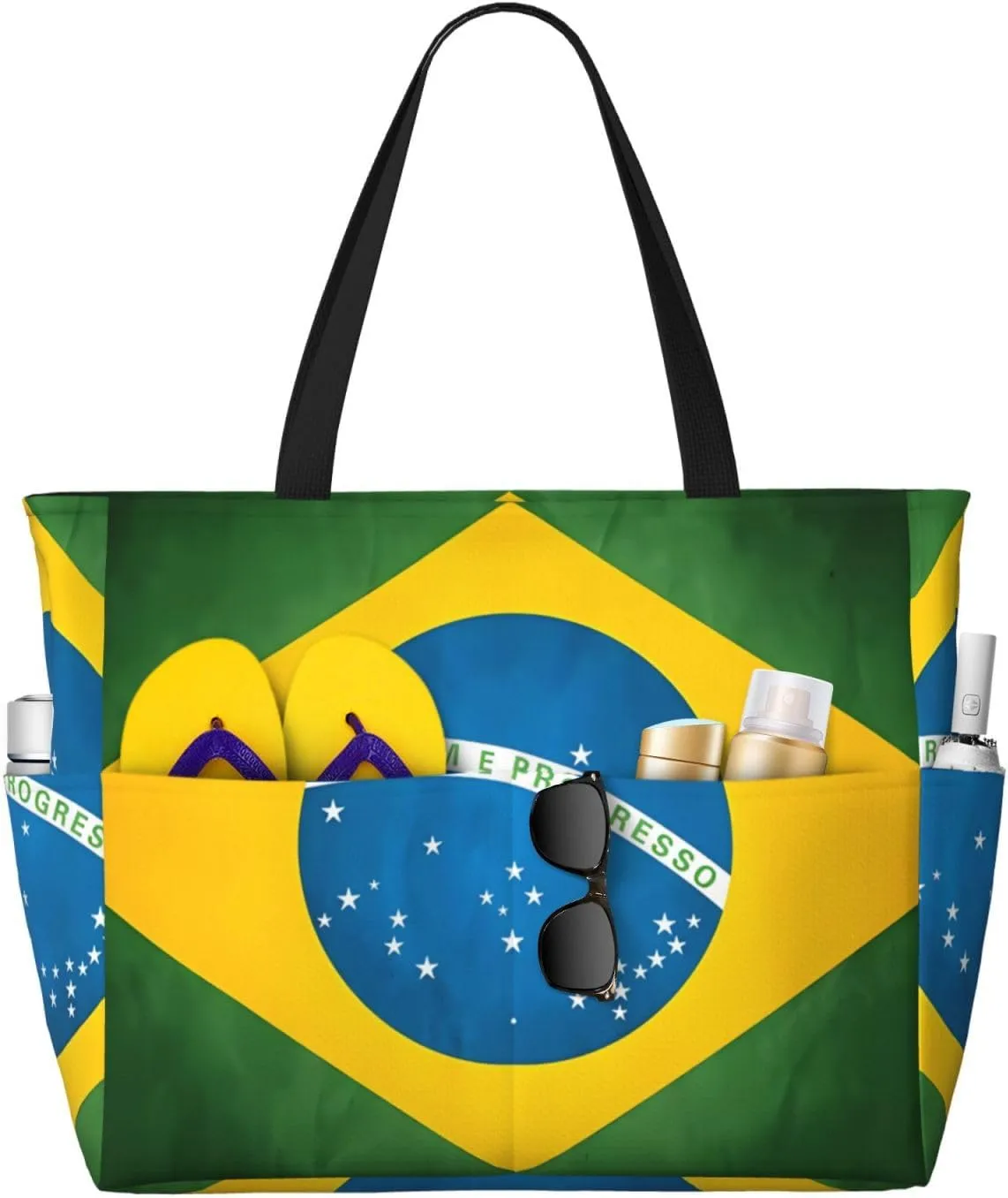 Women's Beach Travel Bags Large Waterproof Tote Bag with Pockets Sandproof Handbag for Beach Gym Vacation