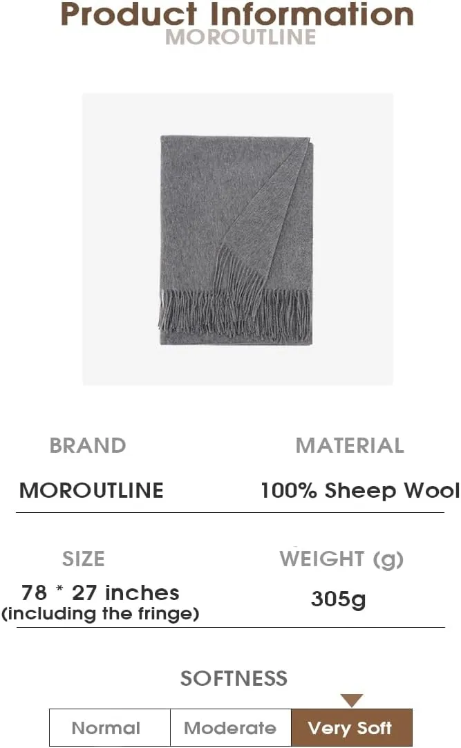 Womens Cashmere Scarf (Baby Alpaca) Large Soft Warm plaid shawls Wraps for Winter Mens Scarves Gifts