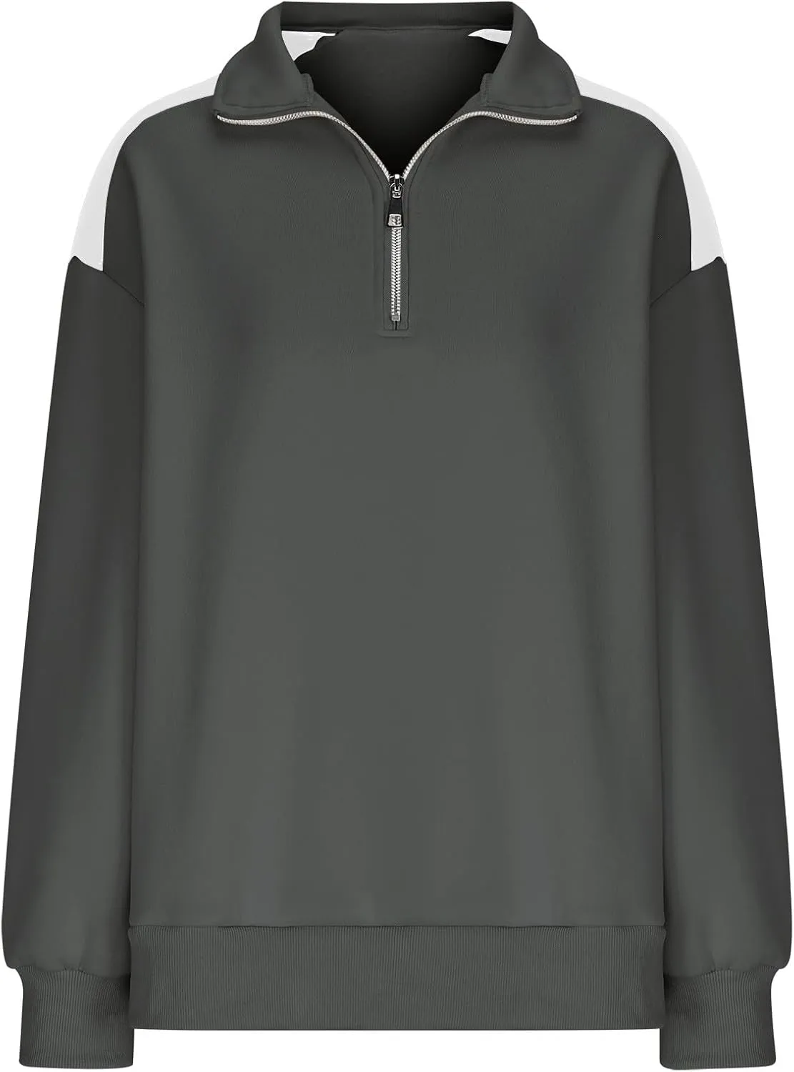 Women's Color Matching Sweatshirts Long Sleeve Hoodies Quarter Zip Fleece Pullover 2024 Fashion Casual Clothes