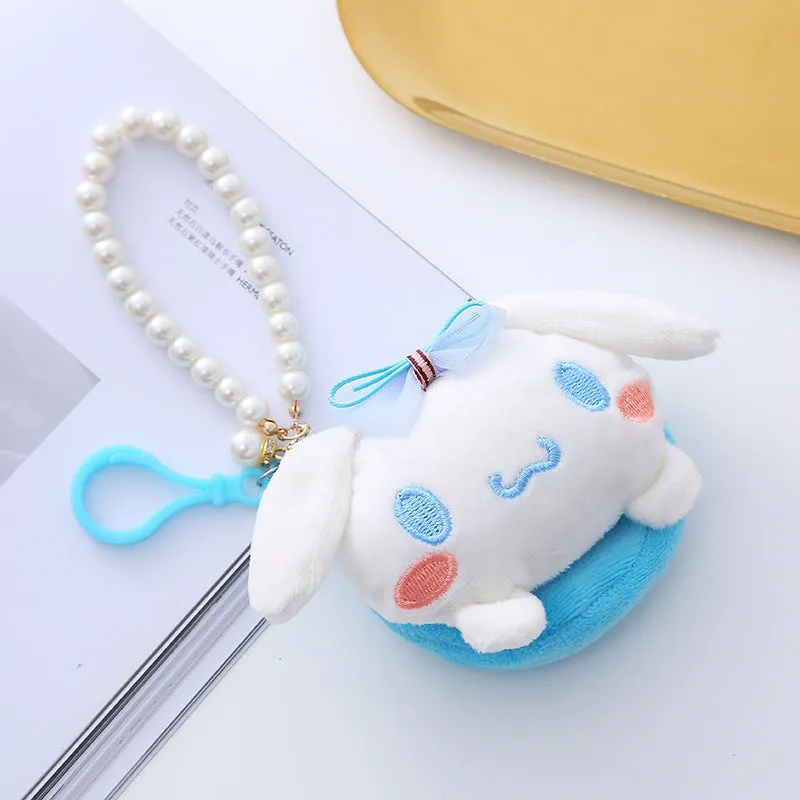 Women's Cute Circle Creative Plush Charm Certificate Coin Purses
