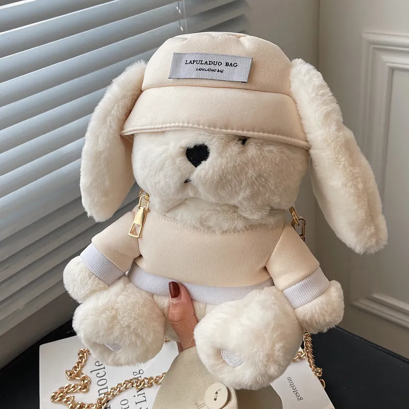 Women's Cute Rabbit Ears Plush Furry Trendy Crossbody Bags