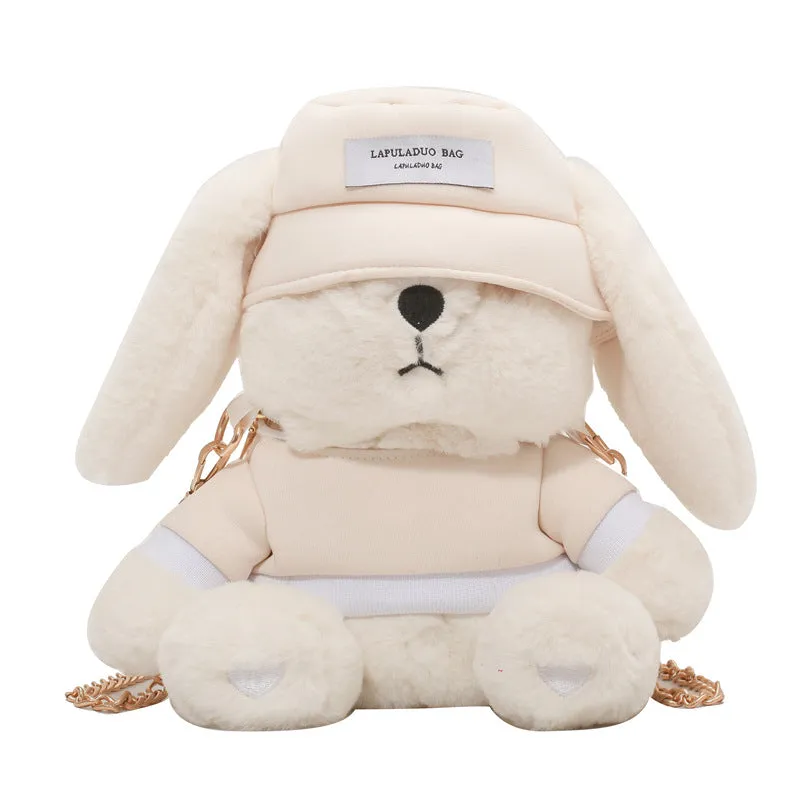 Women's Cute Rabbit Ears Plush Furry Trendy Crossbody Bags