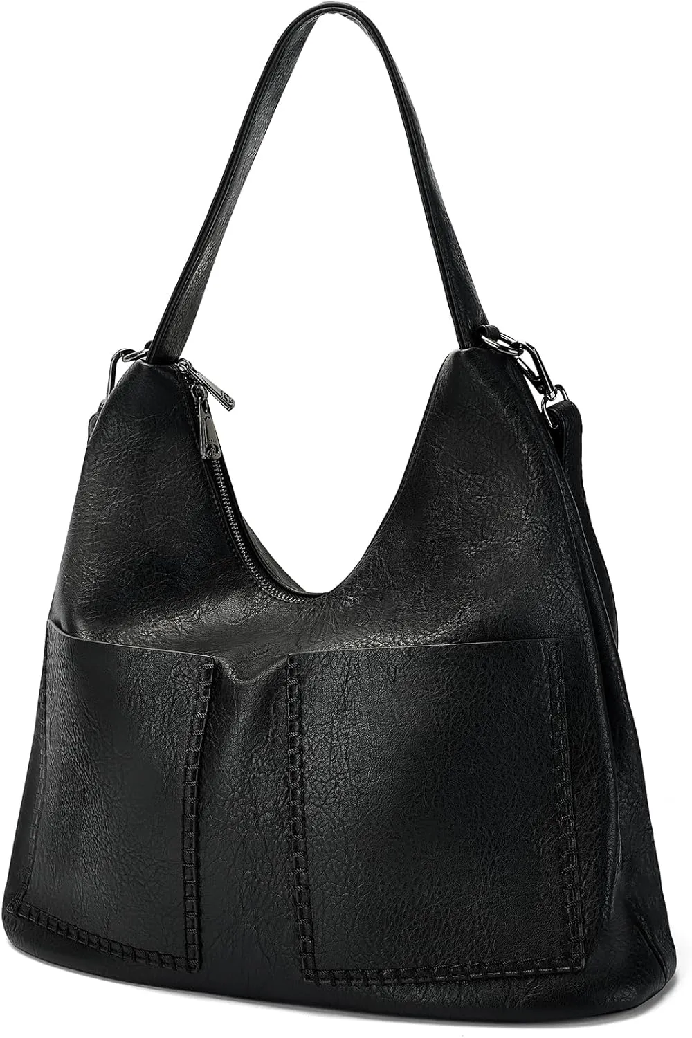 Womens Faux Leather Spacious Tote Bag Adjustable Lightweight Multi Angle Design Shoulder Bag for Daily Use
