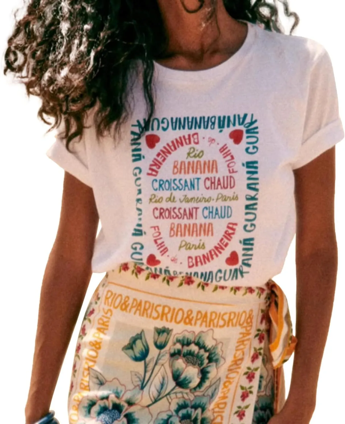 Womens Floral T Shirts Casual Boho Summer Tee Short Sleeve Oversized Beach Outfits Matching Wrap Mini Skirt