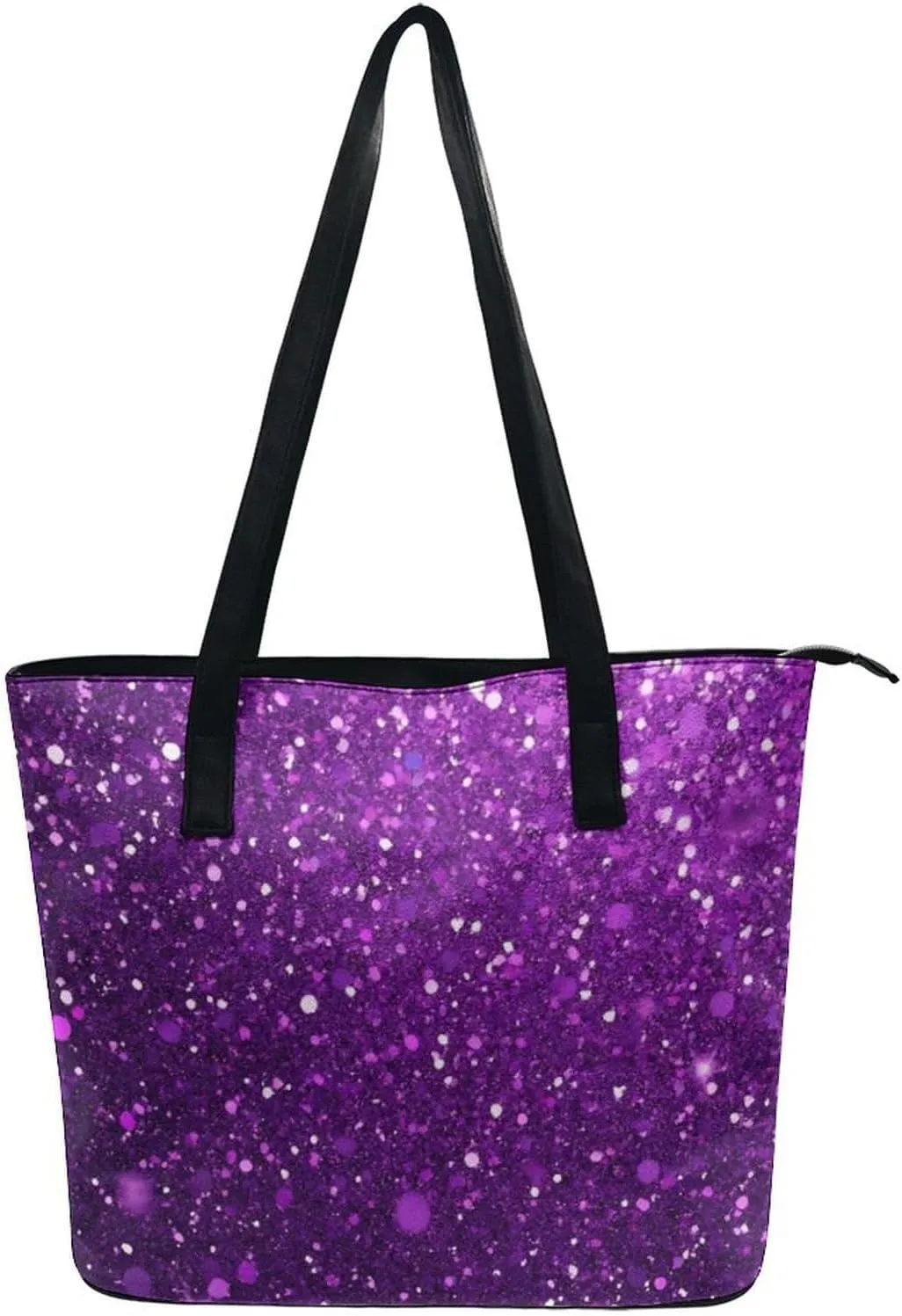 Women's Large Capacity Handbag, Lightweight Compartment and Open Pocket Tote Bag with Zipper for Work