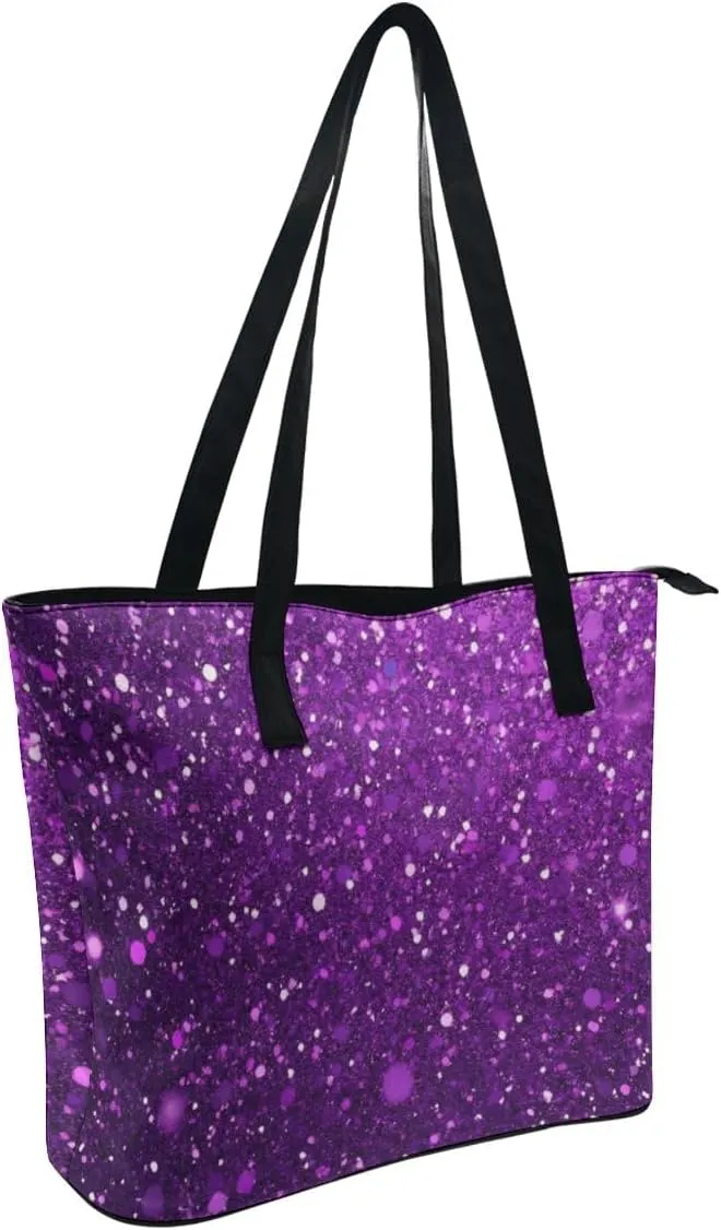 Women's Large Capacity Handbag, Lightweight Compartment and Open Pocket Tote Bag with Zipper for Work