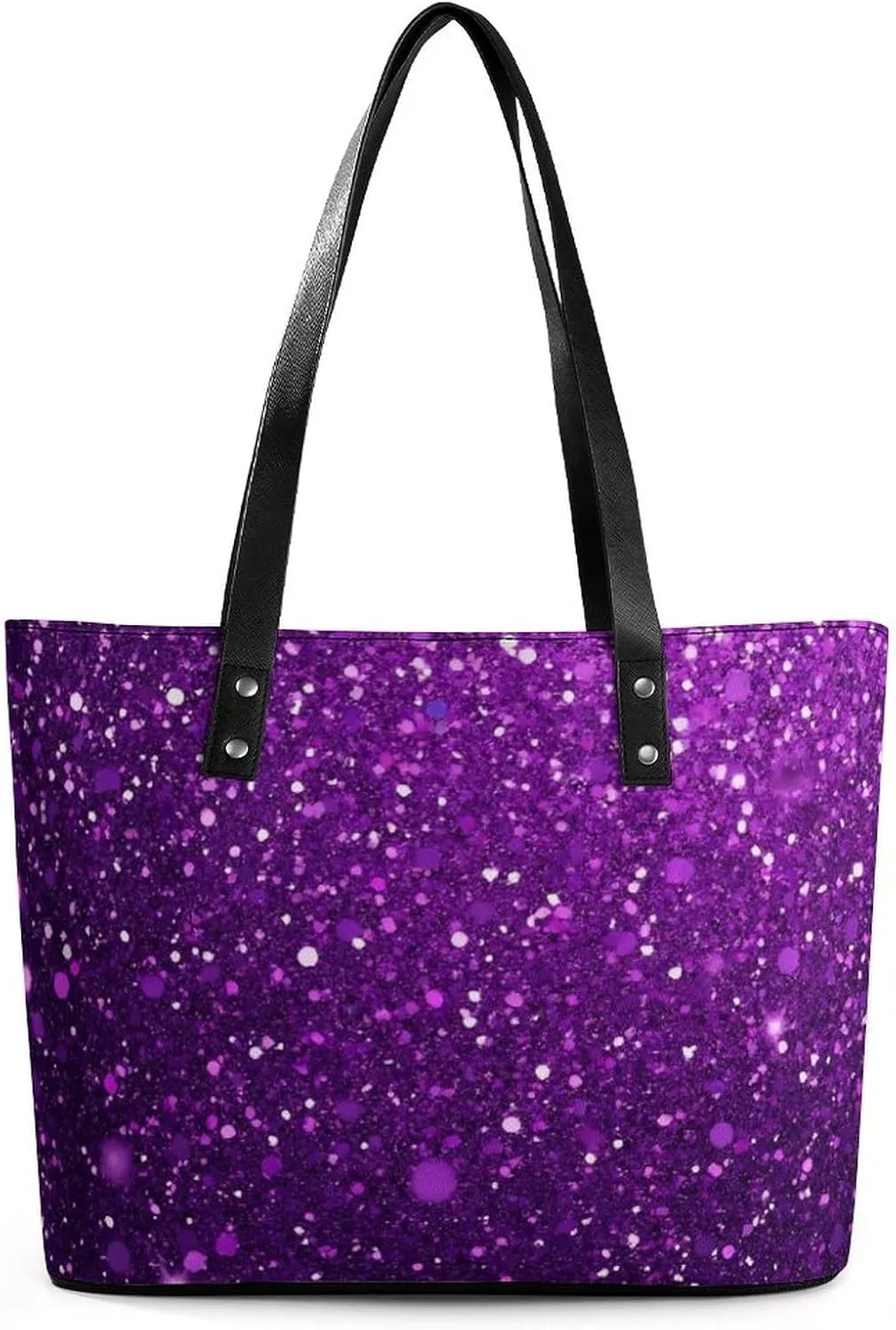 Women's Large Capacity Handbag, Lightweight Compartment and Open Pocket Tote Bag with Zipper for Work