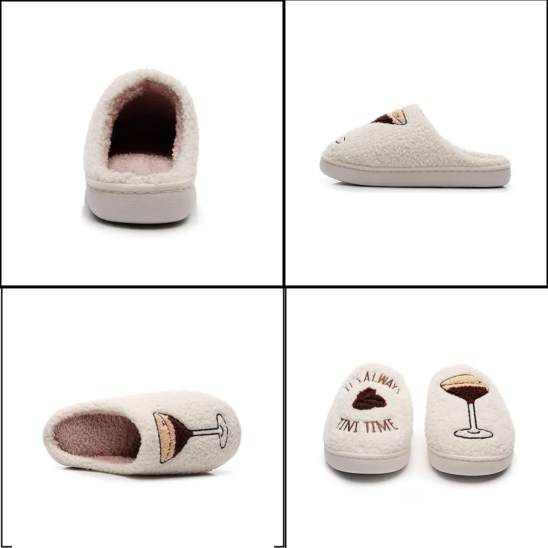 Womens Mens Cute Flowers Slippers Retro Memory Foam Cartoon Comfort Slippers Fuzzy Warm Plush Couple House Shoes