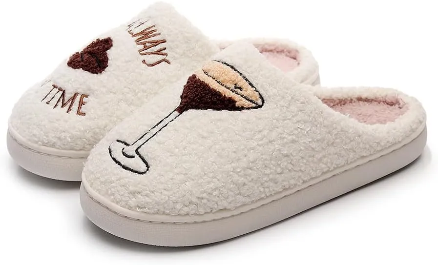 Womens Mens Cute Flowers Slippers Retro Memory Foam Cartoon Comfort Slippers Fuzzy Warm Plush Couple House Shoes