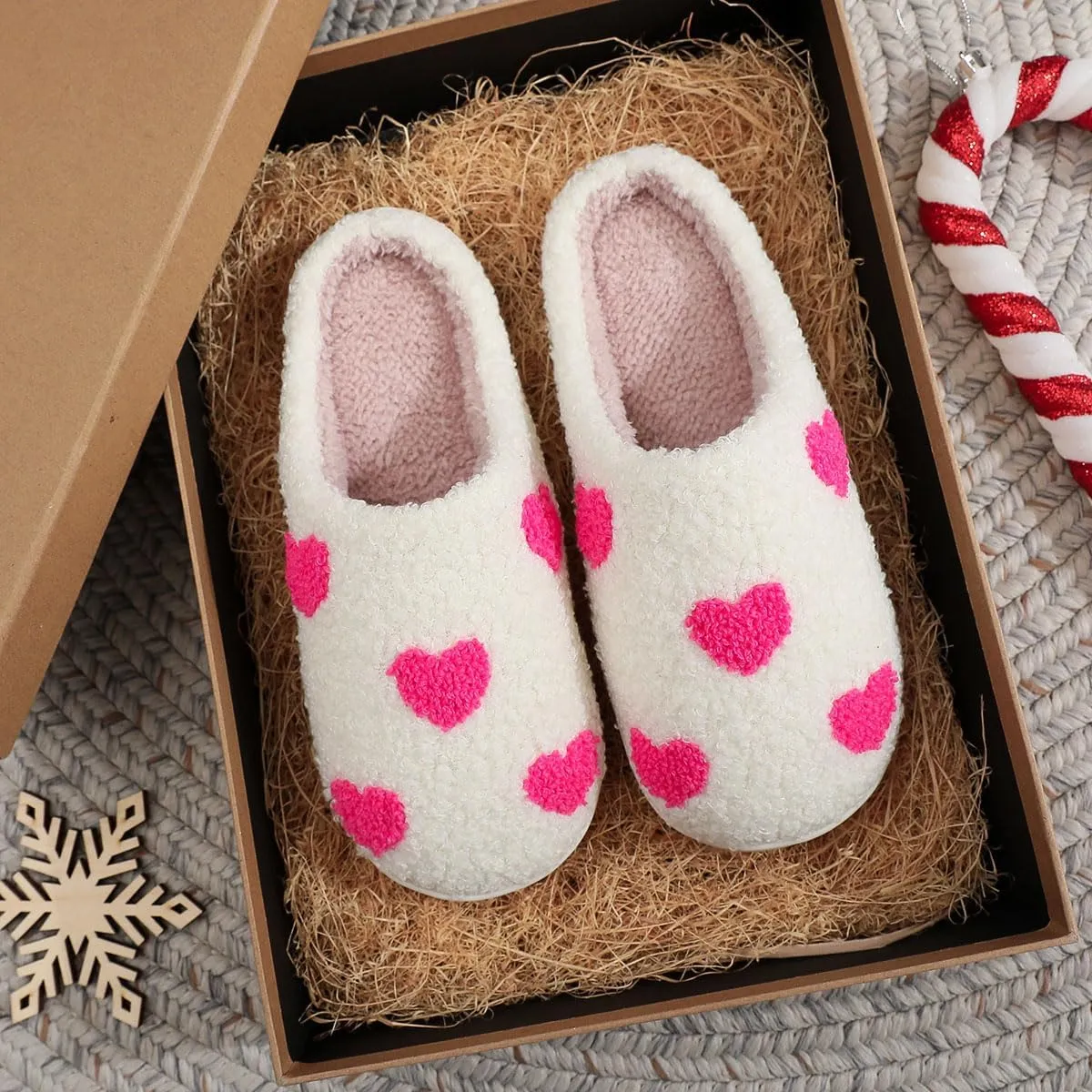 Womens Mens Dachshund Slippers Cute Dog Cartoon Bow Slippers Fuzzy Warm Plush Couple House Shoes
