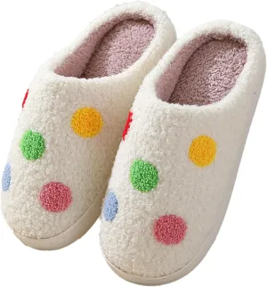 Womens Mens Slip on House Slippers Memory Foam Slippers Scuff Outdoor Indoor Warm Plush Bedroom Shoes