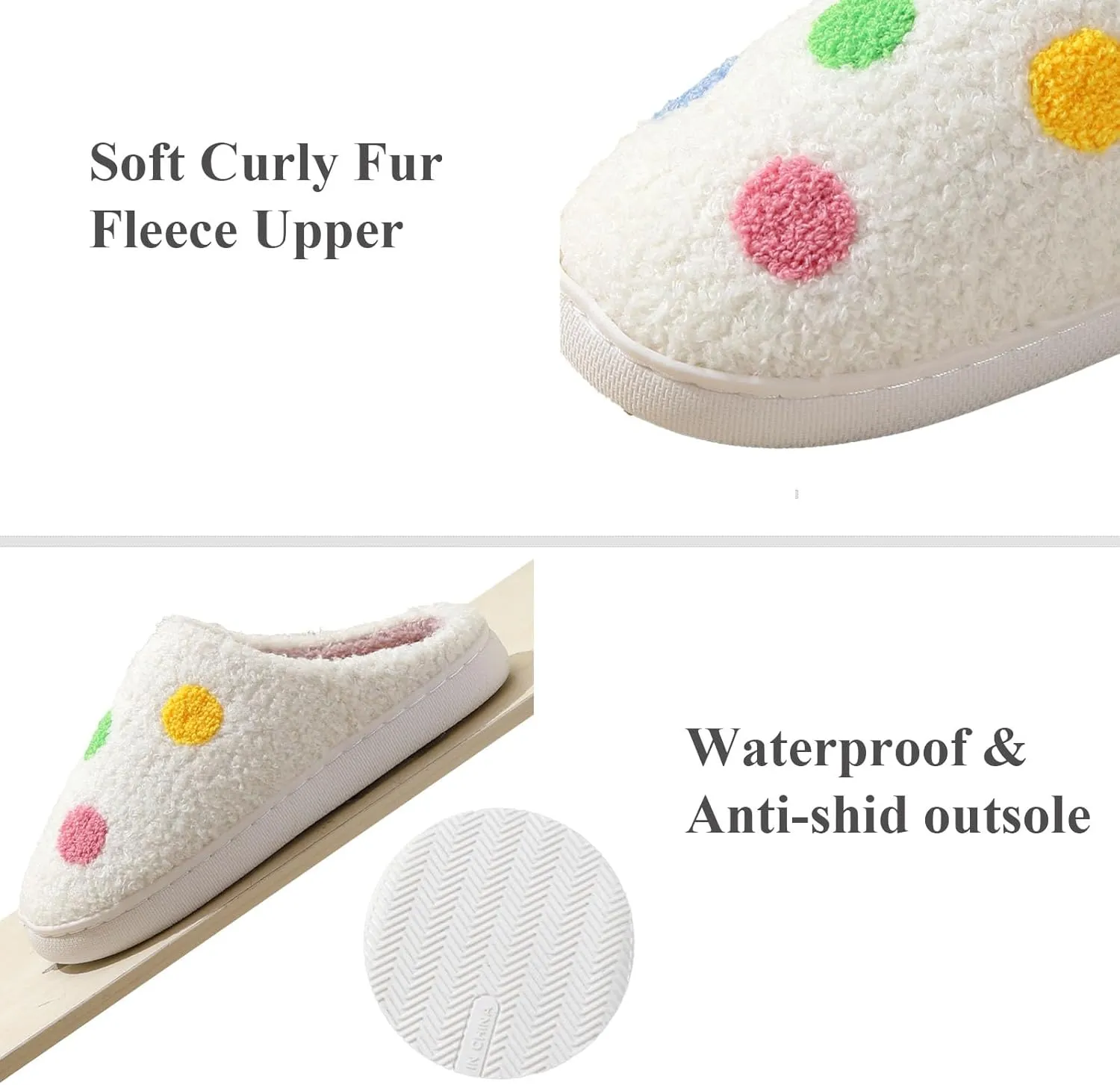 Womens Mens Slip on House Slippers Memory Foam Slippers Scuff Outdoor Indoor Warm Plush Bedroom Shoes