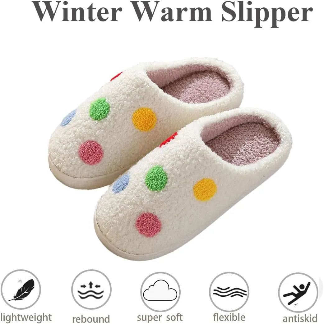Womens Mens Slip on House Slippers Memory Foam Slippers Scuff Outdoor Indoor Warm Plush Bedroom Shoes