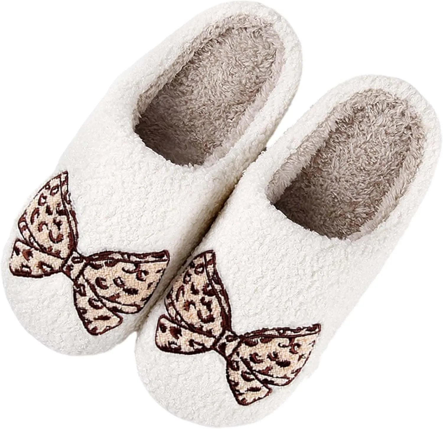 Womens Mens Slippers Retro Memory Foam Cute Cartoon Plush Fluffy Warm Fur Lined slippers Indoor House Home Winter Shoes