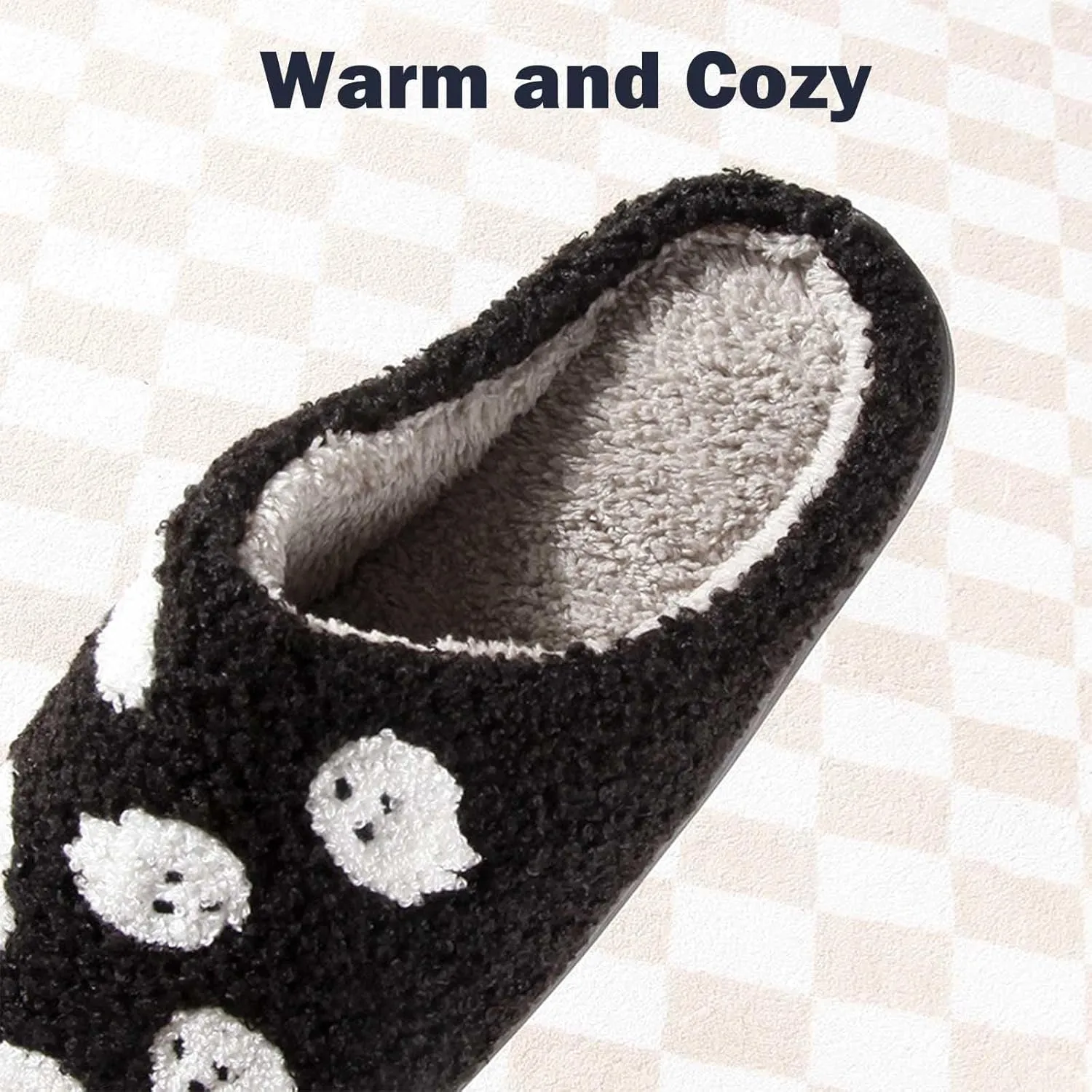 Womens Mens Slippers Retro Memory Foam Cute Cartoon Plush Fluffy Warm Fur Lined slippers Indoor House Home Winter Shoes